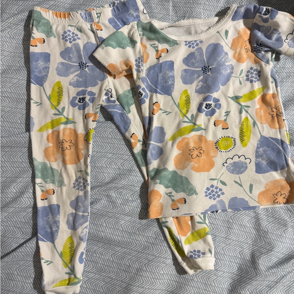 Carter's Blue and Orange Pajama Set Whimsical Design